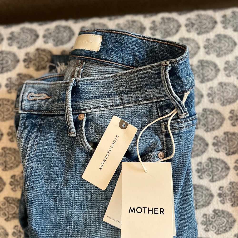 Mother Denim Stunner Zip ankle fray 25 NWT Anthropologie